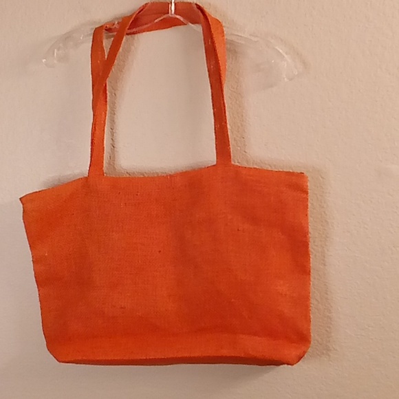 BEACH BAG Boho Beachy One Size Orange Color with Black-White beads Colors - Picture 2 of 10